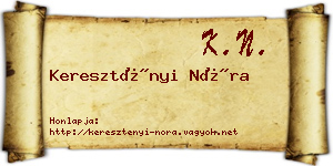 Keresztényi Nóra névjegykártya