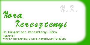 nora keresztenyi business card